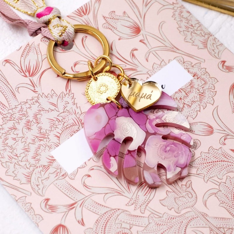 Mama Plexiglass Keychain Handmade key-chain with plexiglass and gold-plated parts