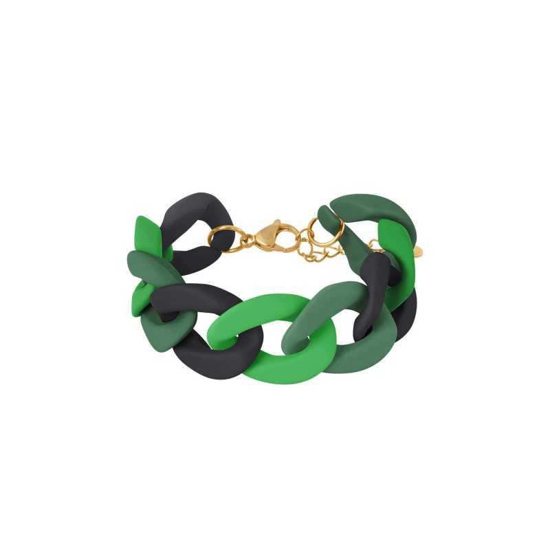 Γυναικείο βραχιόλι με ακρυλική χοντρή αλυσίδα και επίχρυση επιμετάλλωση 24Κ