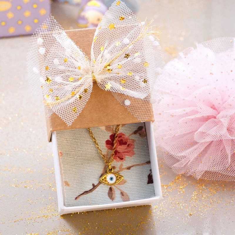 Kids inox Necklace with Evil Eye - Gift Box Handmade kids necklace made of stainless steel with enamelled evil eye