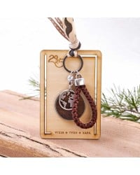 Lucky Men's Keychain 2025 Handmade lucky men's key-chain 2025 made of leather cord and silver-plated parts