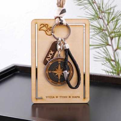 Lucky Men's Keychain 2025 with compass