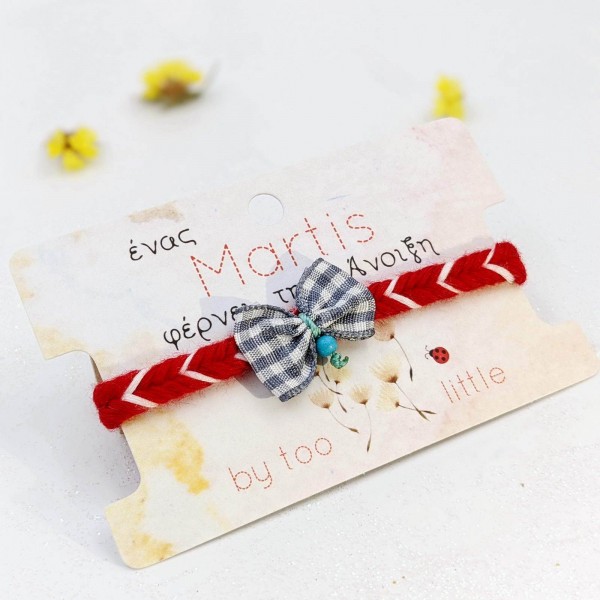 Martis bracelet with little bow and a decorative card with message