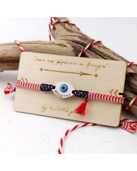 Martaki with evil eye Martis bracelet with evil eye and a decorative card with message