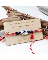 Martaki with evil eye Martis bracelet with evil eye and a decorative card with message