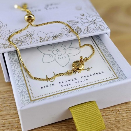 Βραχιόλι με λουλούδι γέννησης - Δεκέμβριος Βραχιόλι με λουλούδι γέννησης - Δεκέμβριος