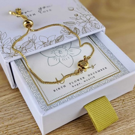 Βραχιόλι με λουλούδι γέννησης - Δεκέμβριος Βραχιόλι με λουλούδι γέννησης - Δεκέμβριος