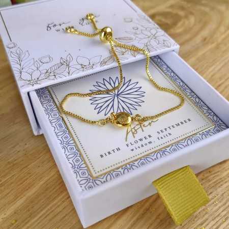 Βραχιόλι με λουλούδι γέννησης - Σεπτέμβριος Βραχιόλι με λουλούδι γέννησης - Σεπτέμβριος