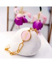 Gold-plated chain bracelet for mum Gold-plated chain bracelet for mum with enamel