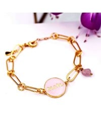 Gold-plated chain bracelet for mum Gold-plated chain bracelet for mum with enamel