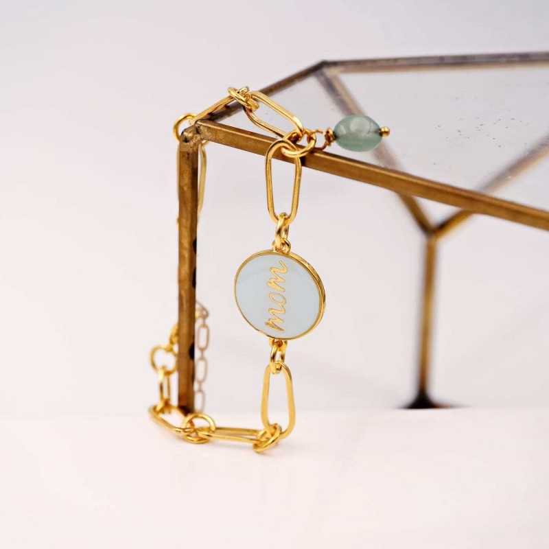 Βραχιόλι αλυσίδα για τη μαμά με σμάλτο σε επίχρυση επιμετάλλωση