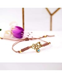 Bracelet for mum Macrame bracelet for mum with gold-plated parts and enamel