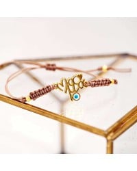 Bracelet for mum Macrame bracelet for mum with gold-plated parts and enamel