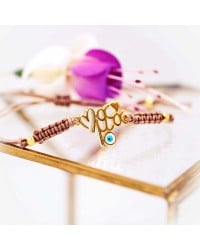 Bracelet for mum Macrame bracelet for mum with gold-plated parts and enamel