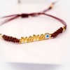 Macrame bracelet for mum with gold-plated parts and enamel