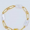 Gold-plated bracelet made of stainless steel and fresh water pearls