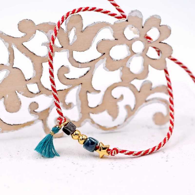 Martaki bracelet with gold-plated parts and ceramic beads Martaki bracelet with gold-plated parts and ceramic beads