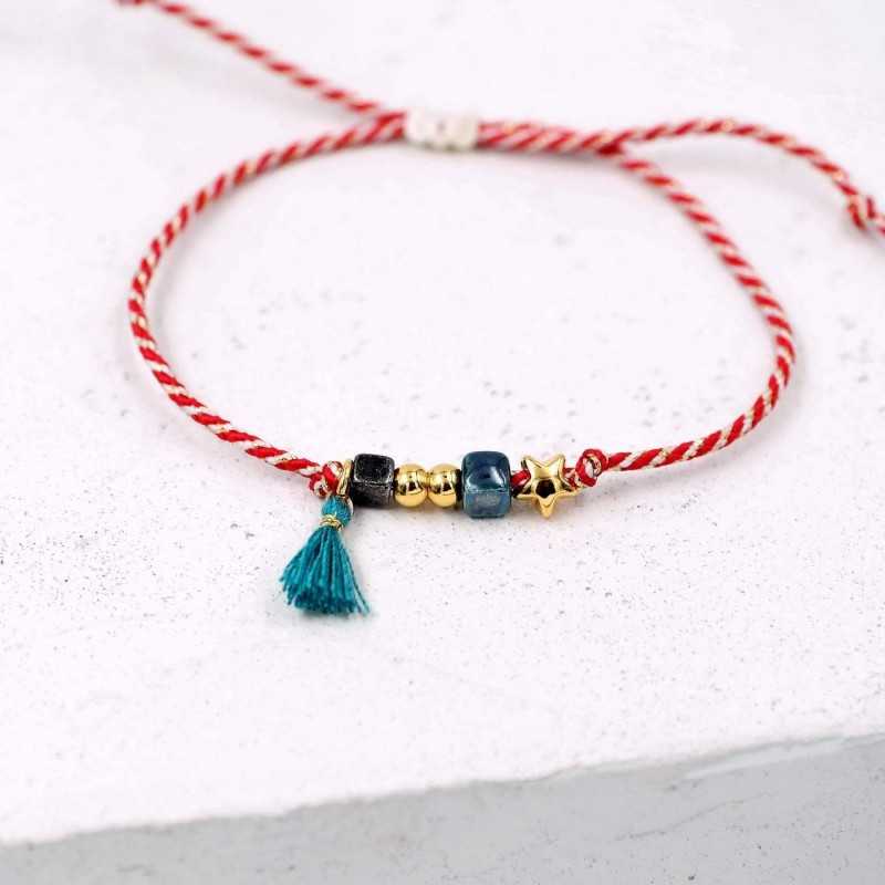 Martaki bracelet with gold-plated parts and ceramic beads Martaki bracelet with gold-plated parts and ceramic beads