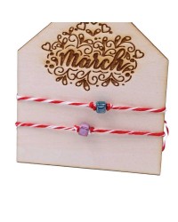 Martaki bracelets with ceramic cubes Martaki bracelets with ceramic cubes and decorative card