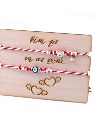 Martaki bracelets for couples with gold-plated parts, enamel and decorative card Martaki bracelets for couples with gold-plated parts, enamel and decorative card