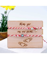 Martaki bracelets for couples with gold-plated parts, enamel and decorative card Martaki bracelets for couples with gold-plated parts, enamel and decorative card