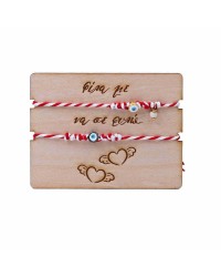 Martaki bracelets for couples with gold-plated parts, enamel and decorative card Martaki bracelets for couples with gold-plated parts, enamel and decorative card