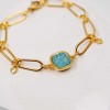 Chain bracelet with 24K gold-plating and Austrian crystal