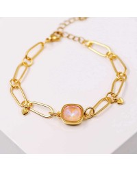 Chain bracelet with Austrian crystal Chain bracelet with 24K gold-plating and Austrian crystal
