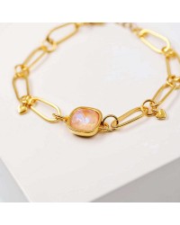 Chain bracelet with Austrian crystal Chain bracelet with 24K gold-plating and Austrian crystal