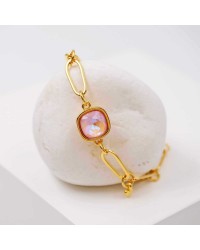 Chain bracelet with Austrian crystal Chain bracelet with 24K gold-plating and Austrian crystal