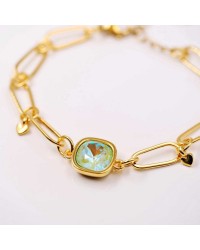 Chain bracelet with Austrian crystal Chain bracelet with 24K gold-plating and Austrian crystal