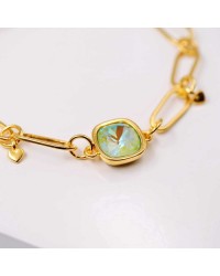 Chain bracelet with Austrian crystal Chain bracelet with 24K gold-plating and Austrian crystal