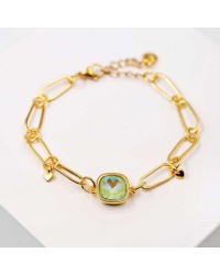 Chain bracelet with Austrian crystal Chain bracelet with 24K gold-plating and Austrian crystal
