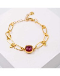 Chain bracelet with Austrian crystal Chain bracelet with 24K gold-plating and Austrian crystal