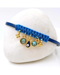 Leather bracelet with Austrian crystals and enamel Leather bracelet with Austrian crystals and enamel in gold-plating