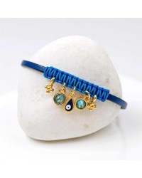 Leather bracelet with Austrian crystals and enamel Leather bracelet with Austrian crystals and enamel in gold-plating