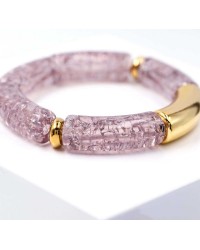Handmade elastic bracelet with resin and gold-plated metal parts Handmade elastic bracelet with resin and gold-plated metal parts