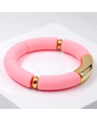 Handmade elastic bracelet with resin and gold-plated metal parts Handmade elastic bracelet with resin and gold-plated metal parts