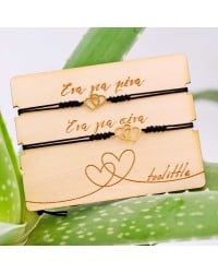 Bracelets with hearts for mother and daughter on decorative card Bracelets with hearts for mother and daughter on decorative card