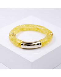 Handmade elastic bracelet with resin and gold-plated metal parts Handmade elastic bracelet with resin and gold-plated metal parts