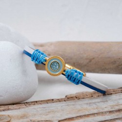 Δερμάτινο Βραχιόλι Glittered Enamel Χειροποίητο δερμάτινο βραχιόλι με επίχρυσα στοιχεία και σμάλτο γκλίτερ