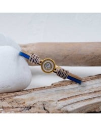 Δερμάτινο Βραχιόλι Glittered Enamel Χειροποίητο δερμάτινο βραχιόλι με επίχρυσα στοιχεία και σμάλτο γκλίτερ