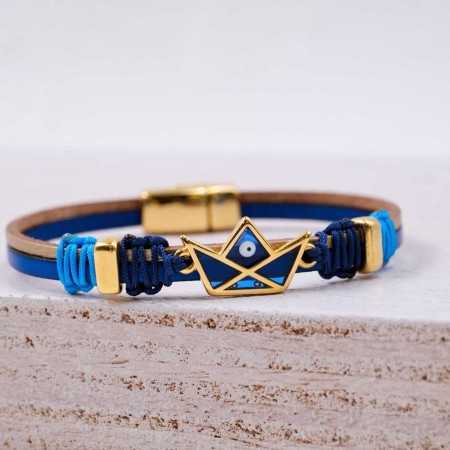 Δερμάτινο Βραχιόλι Enamelled Boat