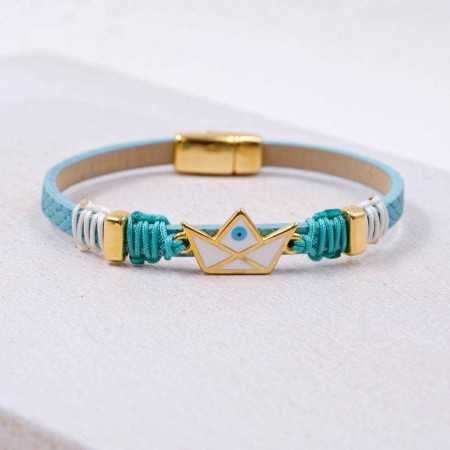 Δερμάτινο Βραχιόλι Enamelled Boat