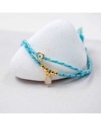 Βραχιόλι με Ματάκι Golden Thread Χειροποίητο βραχιόλι από κορδόνι με επίχρυσα στοιχεία και σμάλτο