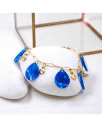 Βραχιόλι Αλυσίδα Plexi Drops Γυναικείο βραχιόλι αλυσίδα με επιμετάλλωση χρυσό 24Κ και στοιχεία πλέξιγκλας