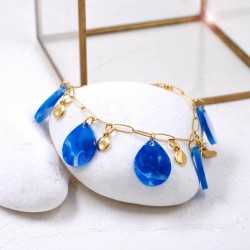 Chain bracelet with 24K gold-plating and plexiglass parts