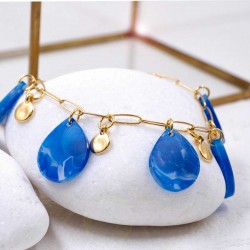 Chain bracelet with 24K gold-plating and plexiglass parts