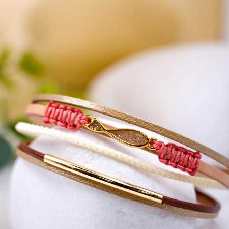 Δερμάτινο Βραχιόλι Enamelled Fish