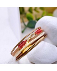 Enamelled Fish Leather Bracelet Handmade leather bracelet with gold-plated metal parts and enamelled little fish