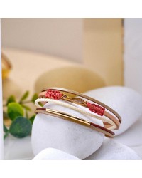 Enamelled Fish Leather Bracelet Handmade leather bracelet with gold-plated metal parts and enamelled little fish